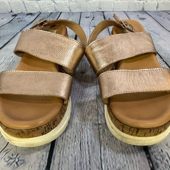 STEVE MADDEN Brenda Rose Gold Platform Ankle Strap Buckle Slingback Sandal 9 - Picture 7 of 8